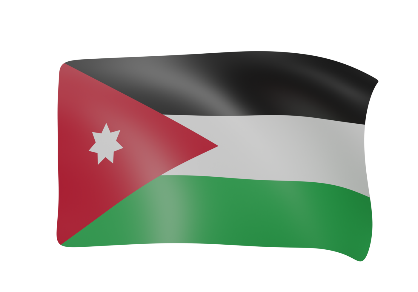 Jordán ondulación bandera 3d hacer png