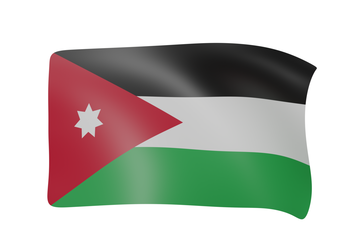 Jordan waving flag 3d render png