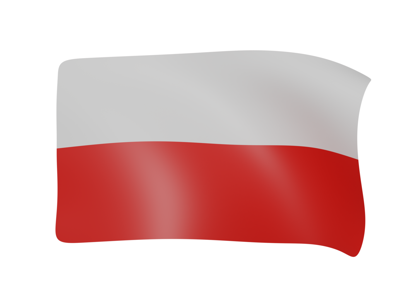Poland waving flag 3d render png