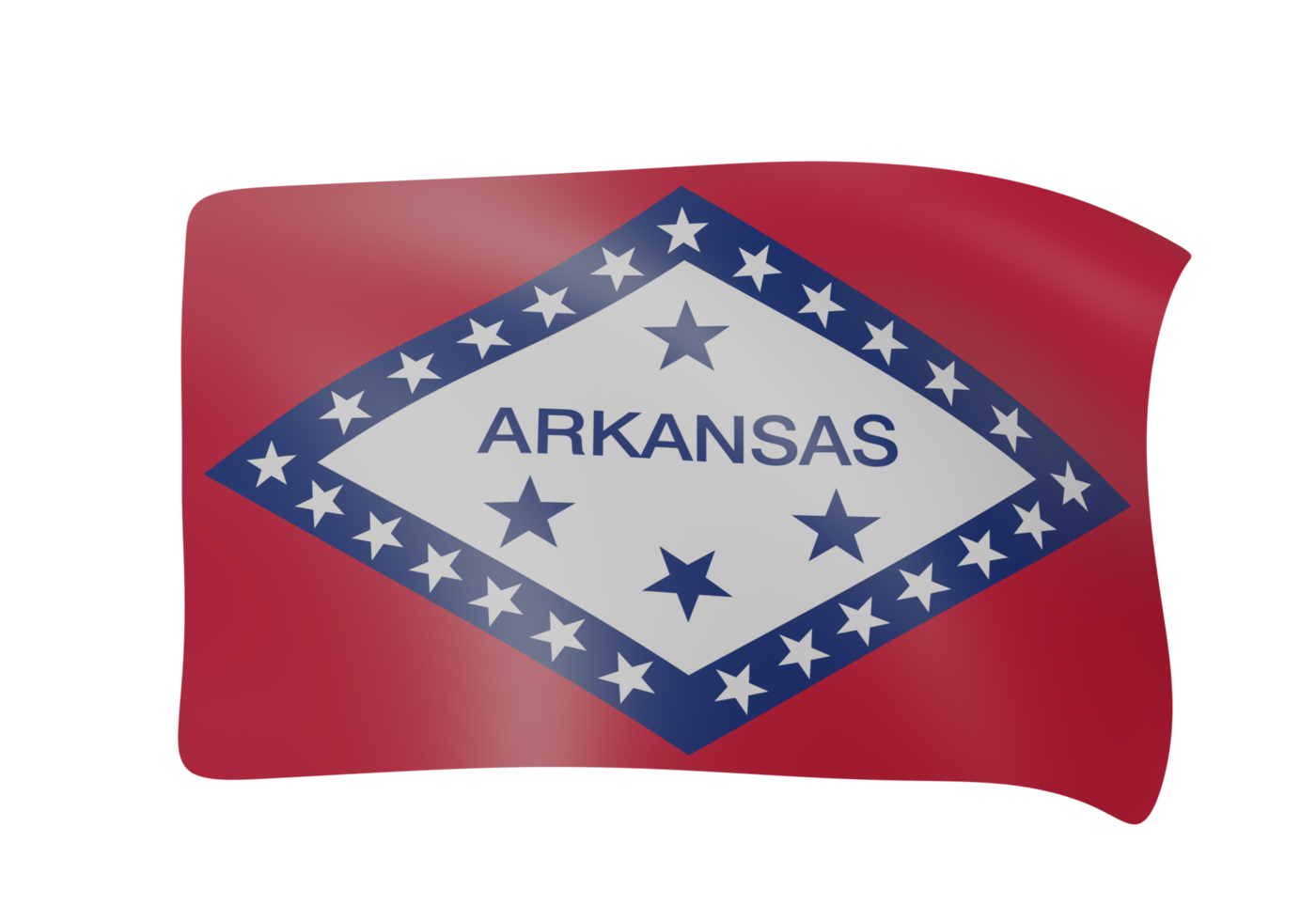 Arkansas golvend vlag 3d png