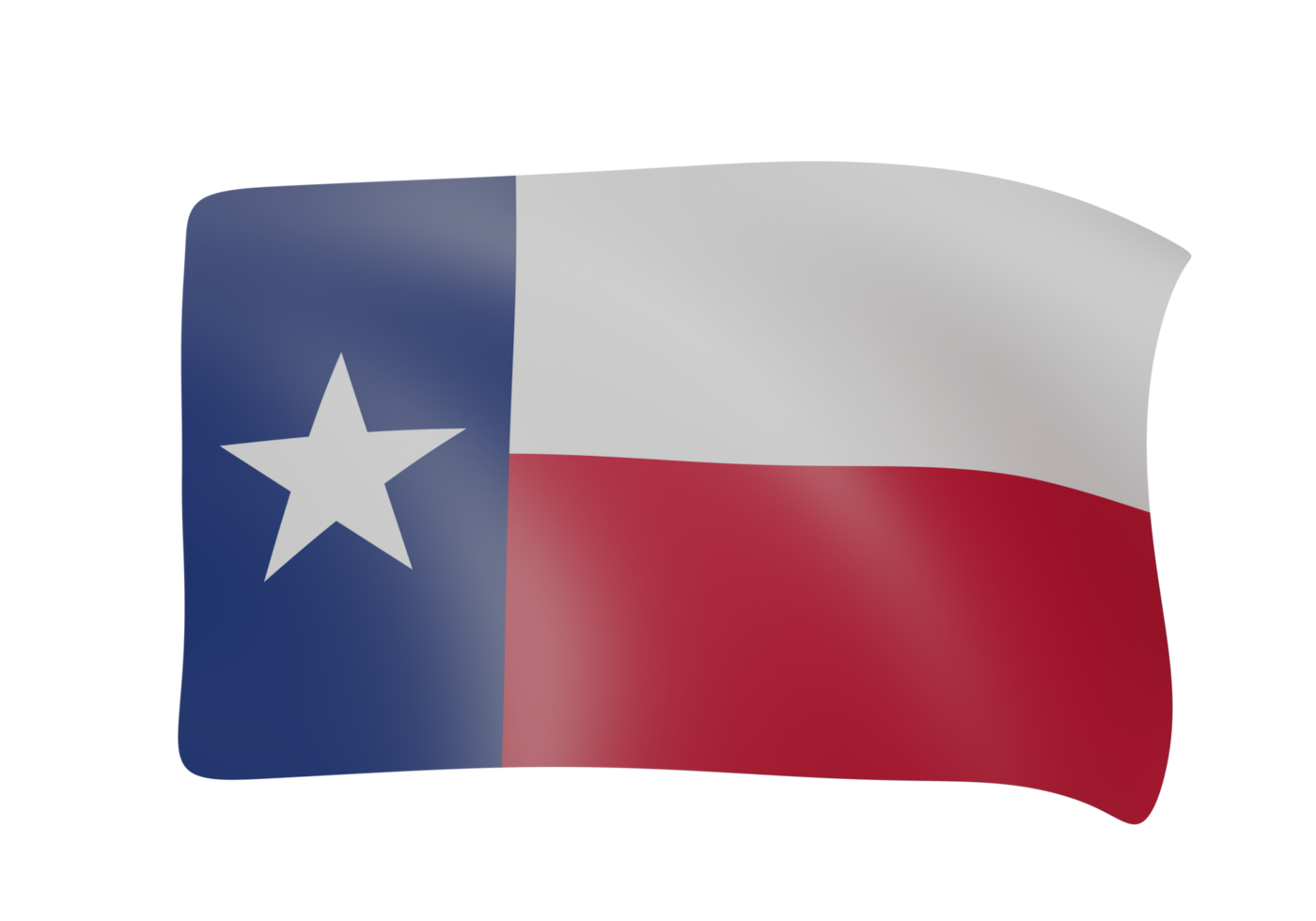 texas waving flag 3d render png