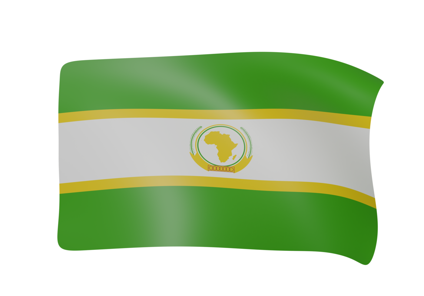 africa union waving flag 3d render png