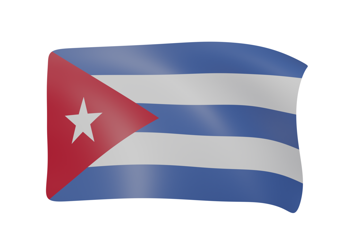 cuba waving flag 3d render png