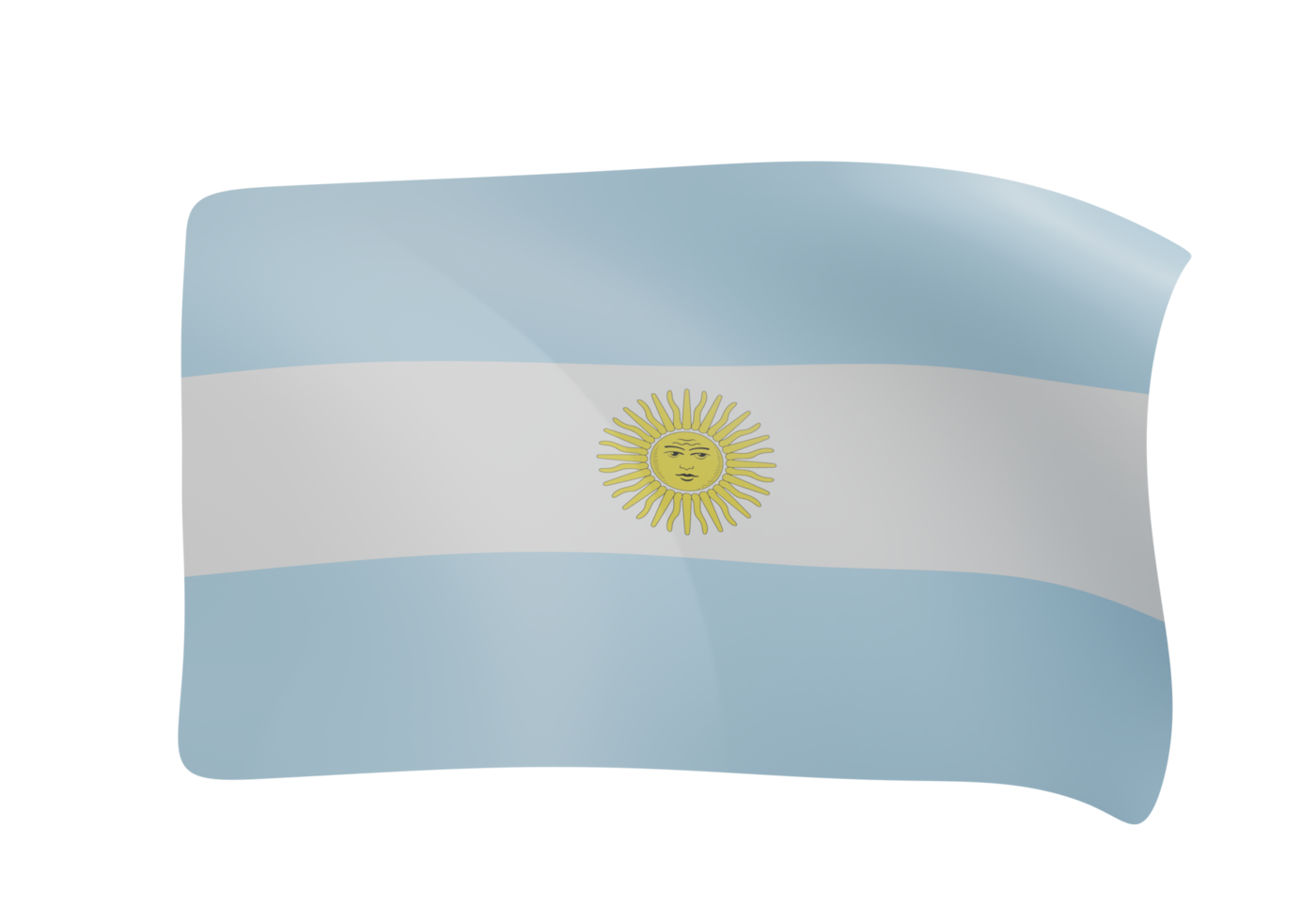 argentina waving flag 3d render png