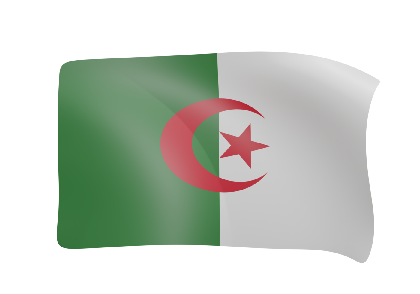 algeria waving flag 3d render png