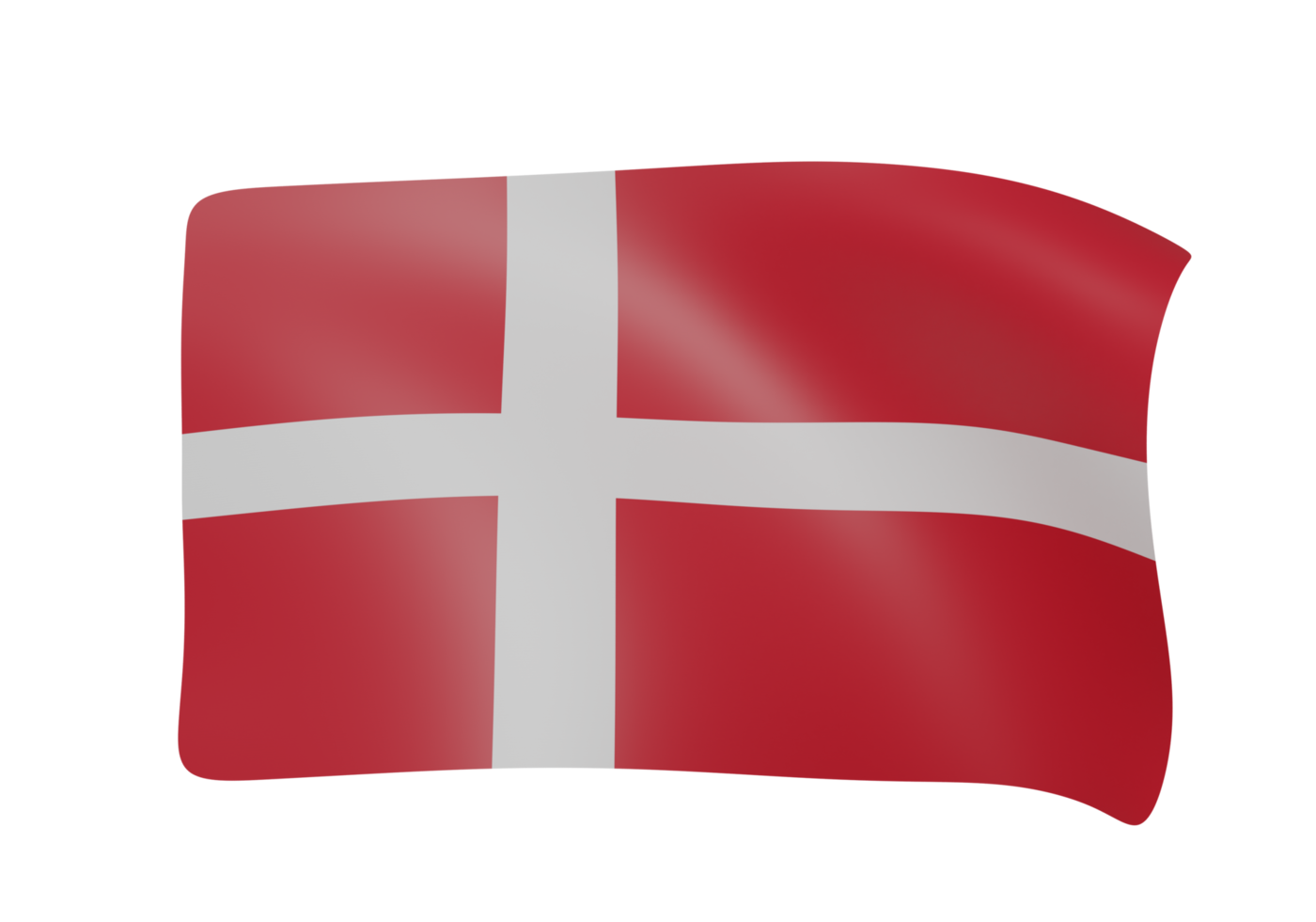 denmark waving flag 3d render png