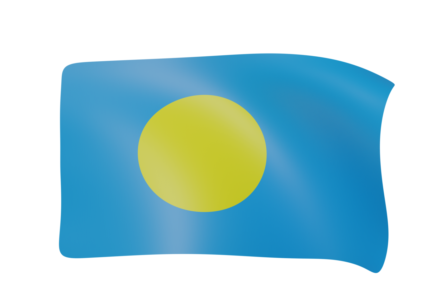 Palau acenando bandeira 3d render png