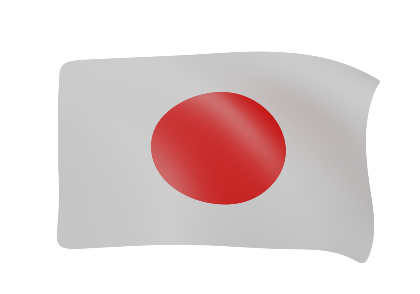 japan waving flag 3d render png