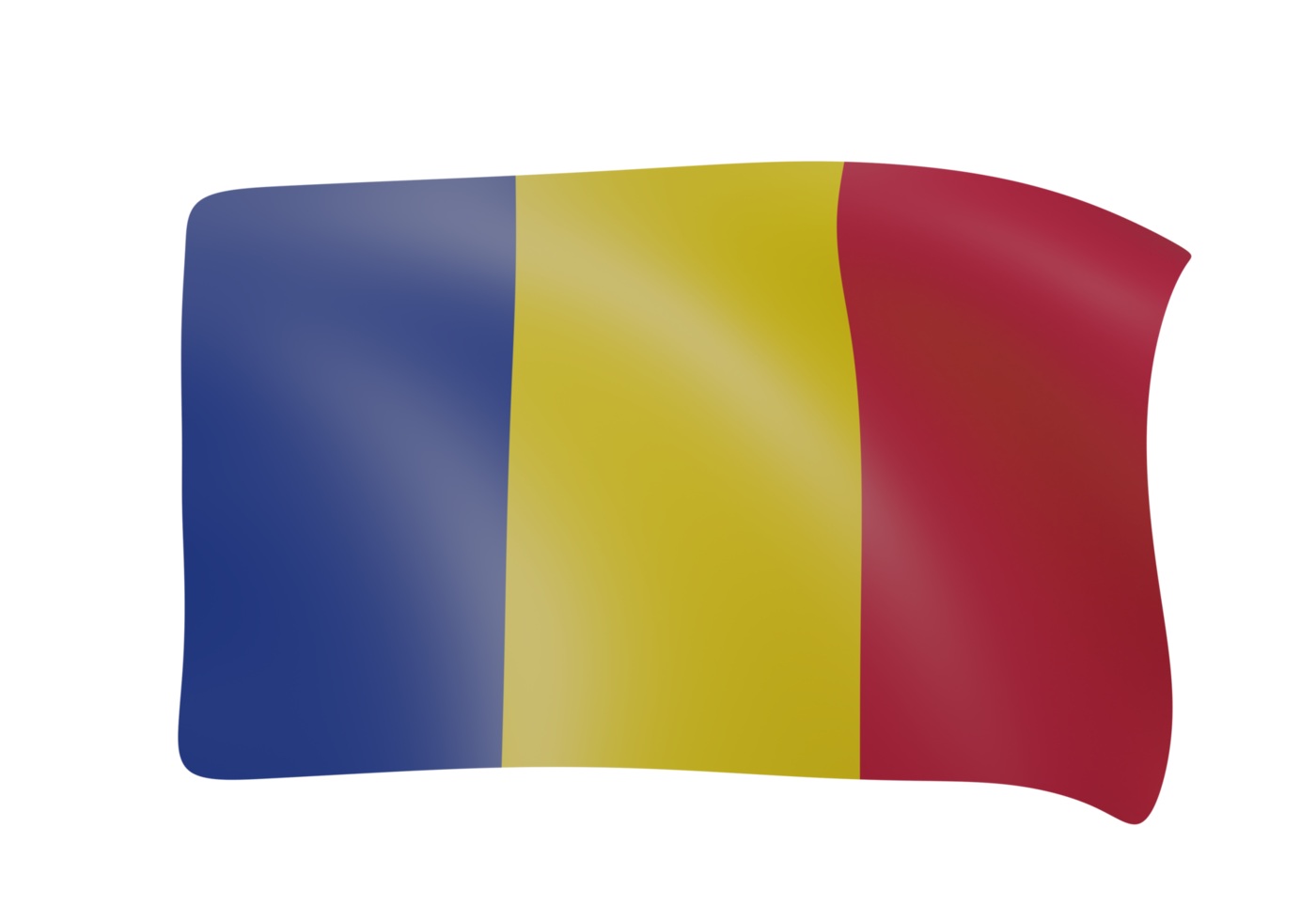 romania waving flag 3d render png