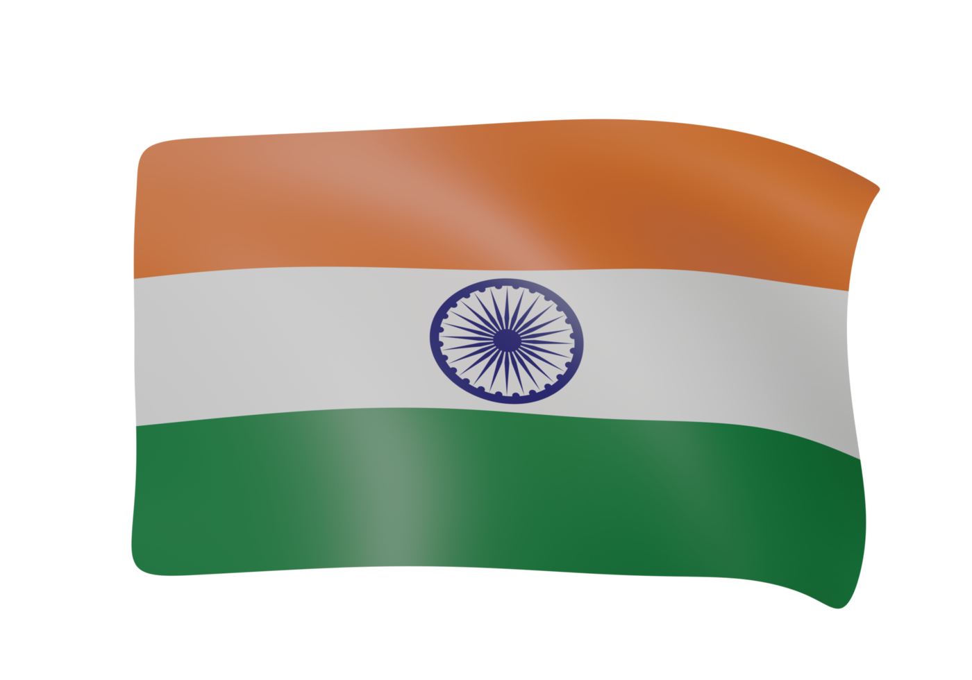 Inde agitant drapeau 3d png