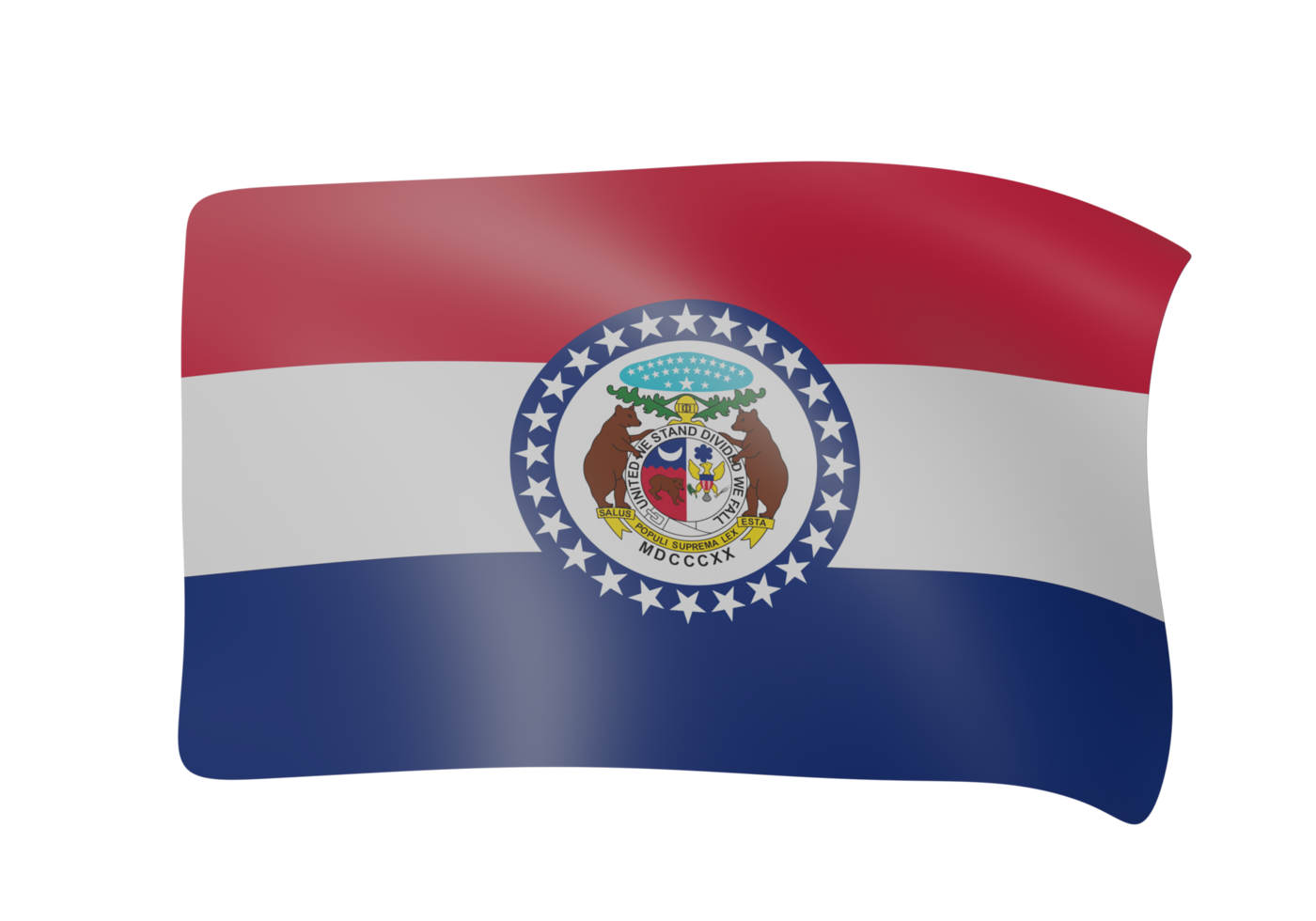 waving flag 3d render png