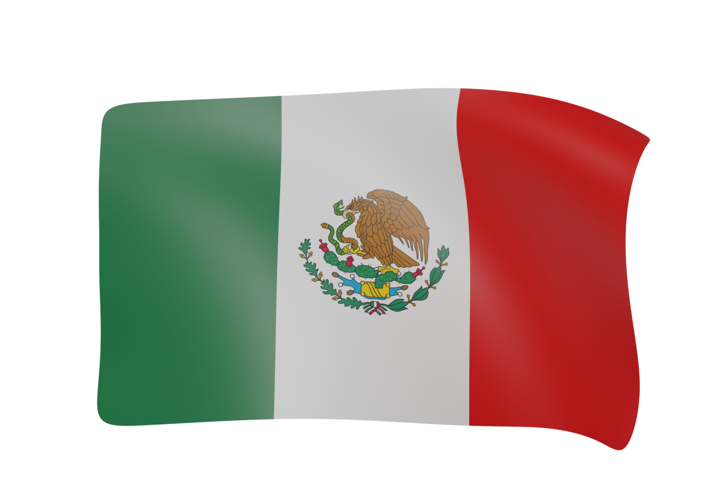 mexico vinka flagga 3d framställa png