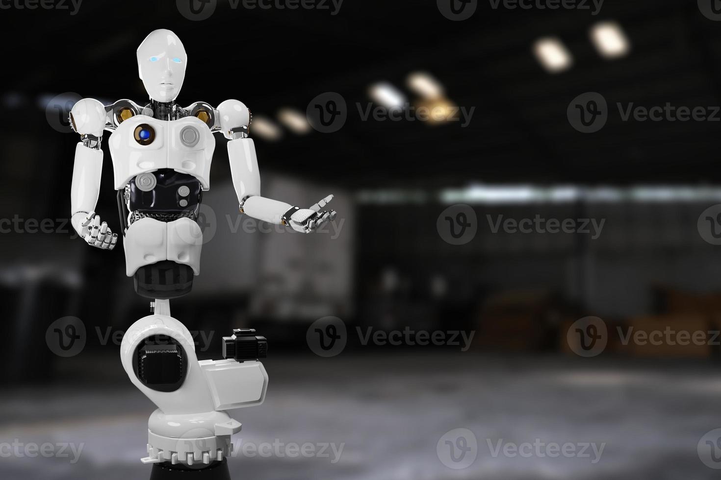 Arm Robot AI manufacture Box product Object for manufacturing industry technology Product export and import of future For Products, food, cosmetics, apparel warehouse mechanical future technology photo