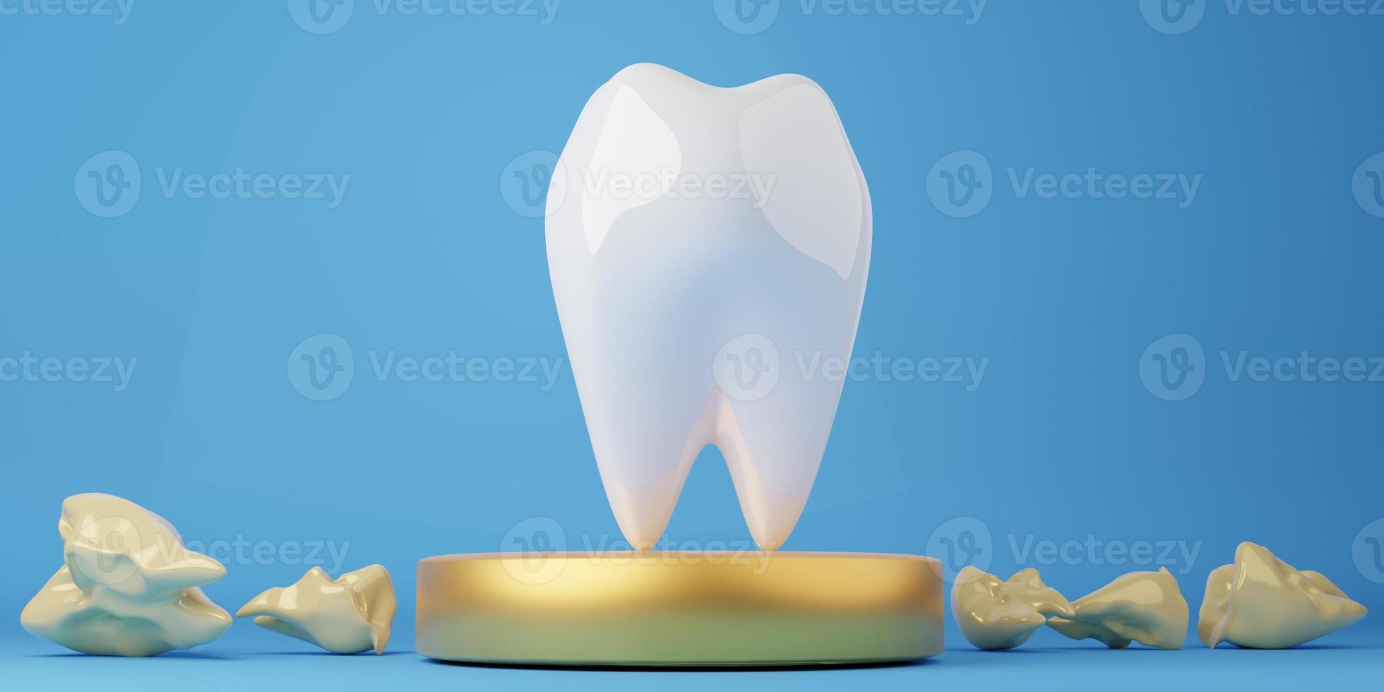 Whitening tooth treatment cleaning teeth medical dentist healthcare toothbrush treatment root whitening 3D RENDER. photo