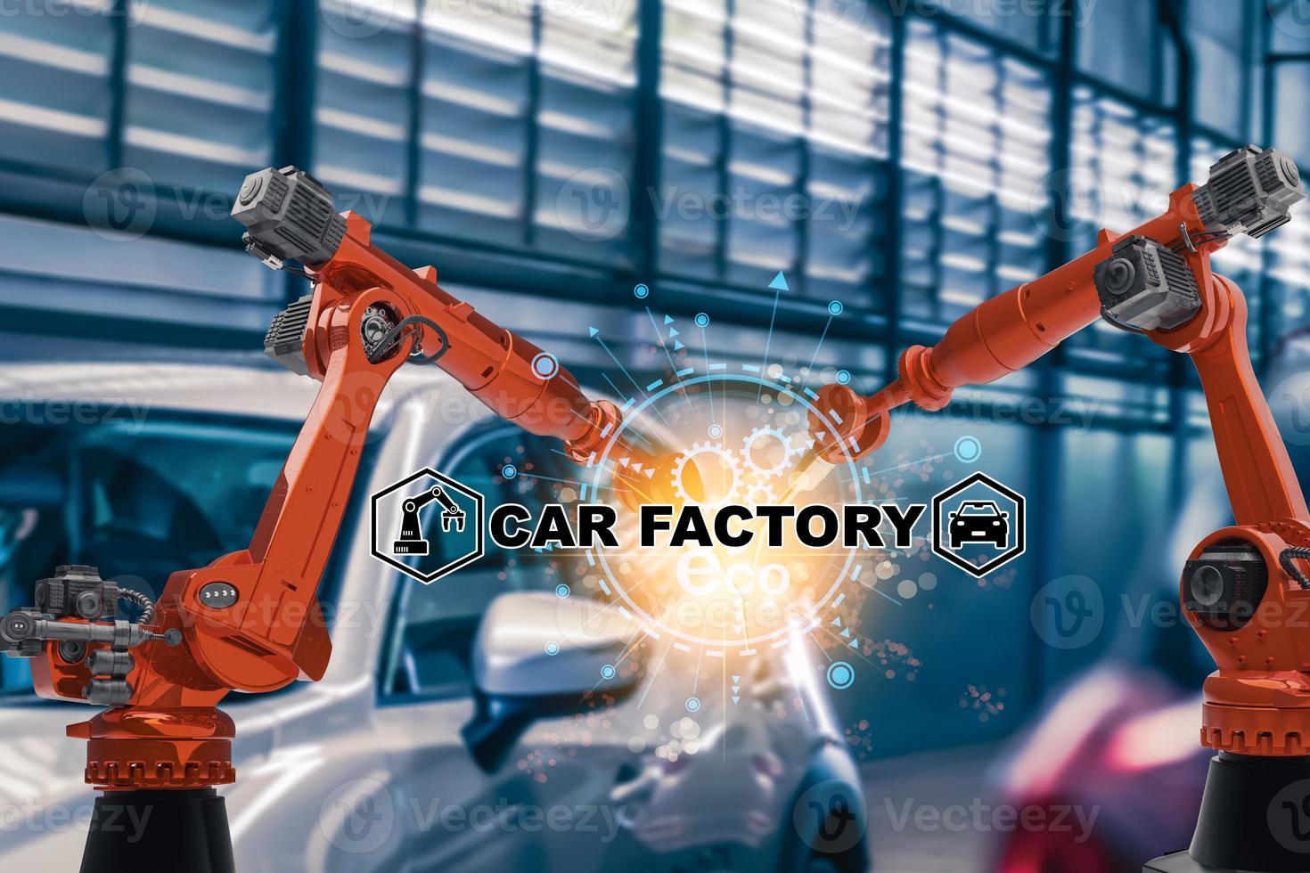 technology car factory , transport, transportation Arm Robot AI manufacture car product manufacturing industry technology service maintenance future warehouse mechanical future technology Car repair photo