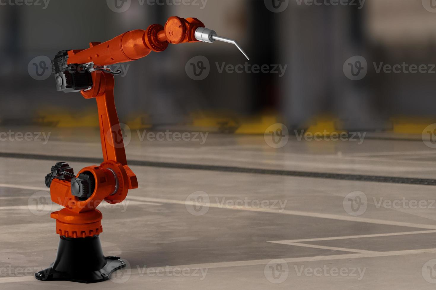 Arm Robot AI manufacture car product Object for manufacturing industry technology service maintenance of future warehouse mechanical future technology Car repair and production photo
