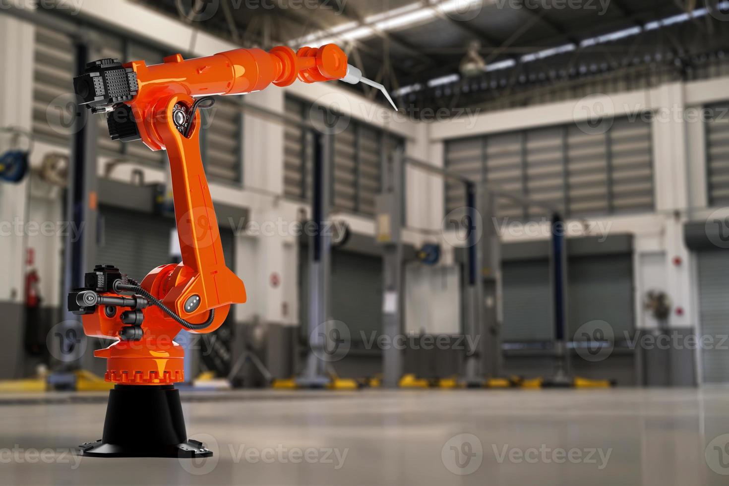 Arm Robot AI manufacture car product Object for manufacturing industry technology service maintenance of future warehouse mechanical future technology Car repair and production photo