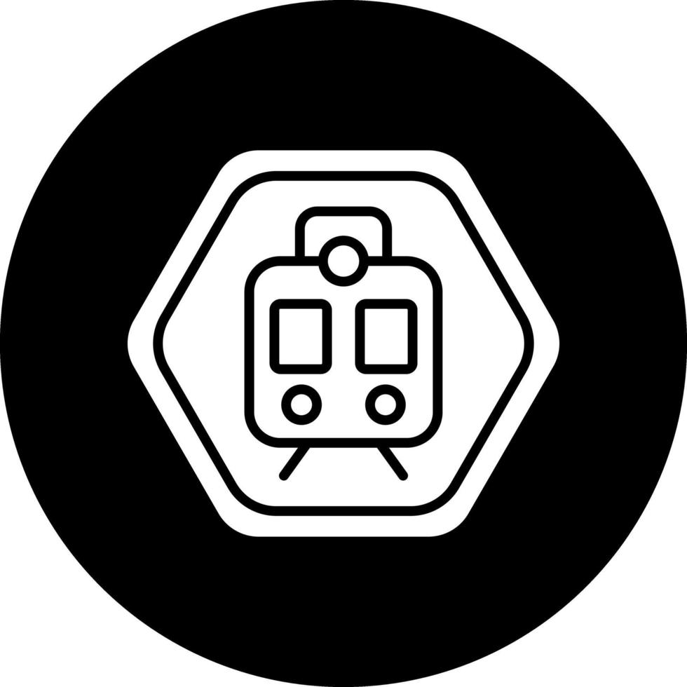 diseño de icono de vector de cruce de ferrocarril