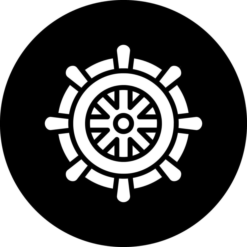 Ship Wheel Vector Icon Design