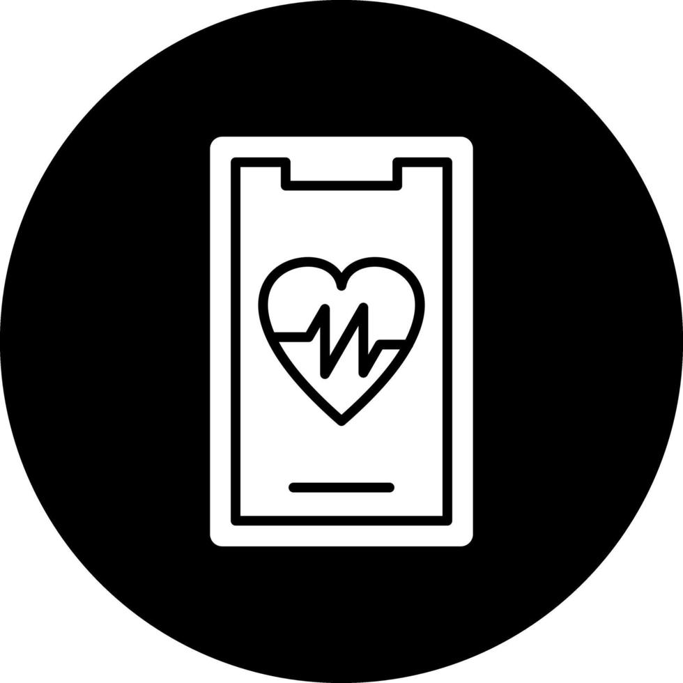 Mobile Heart Rate Vector Icon Design