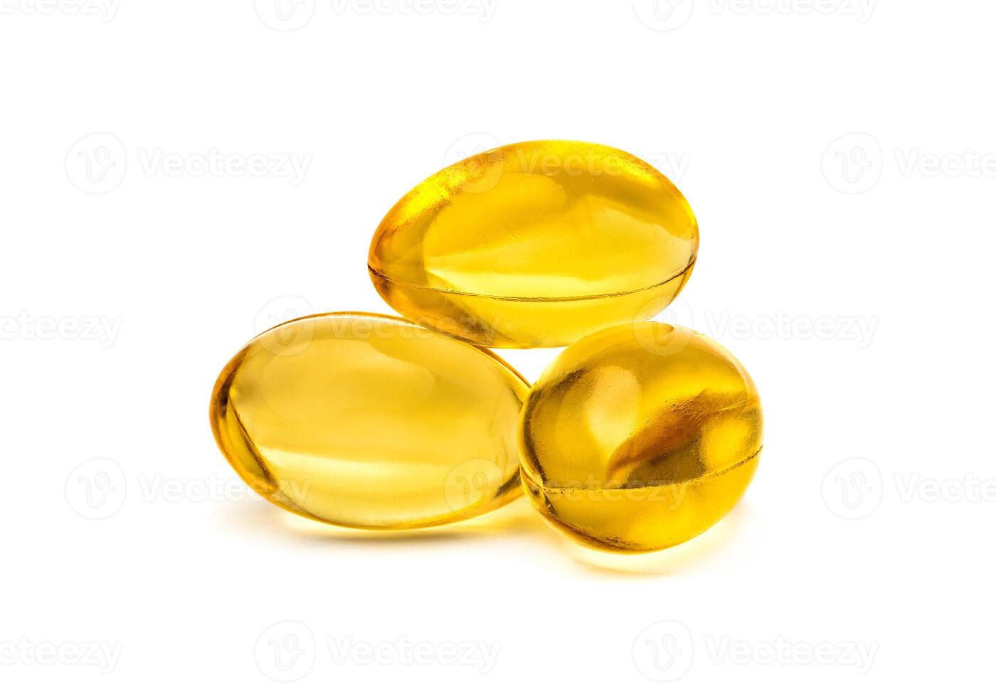 Fish oil supplement capsules isolated on white background AI Generative