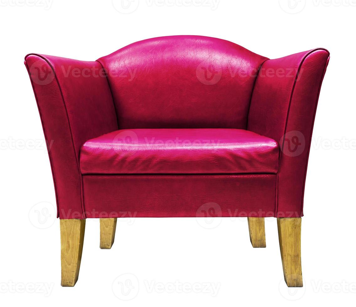 Red armchair isolated photo