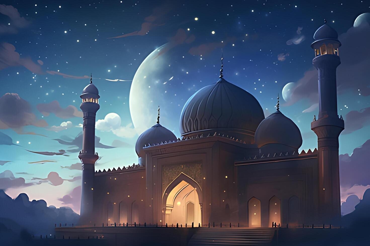 Beutiful mosque with a sky background. photo