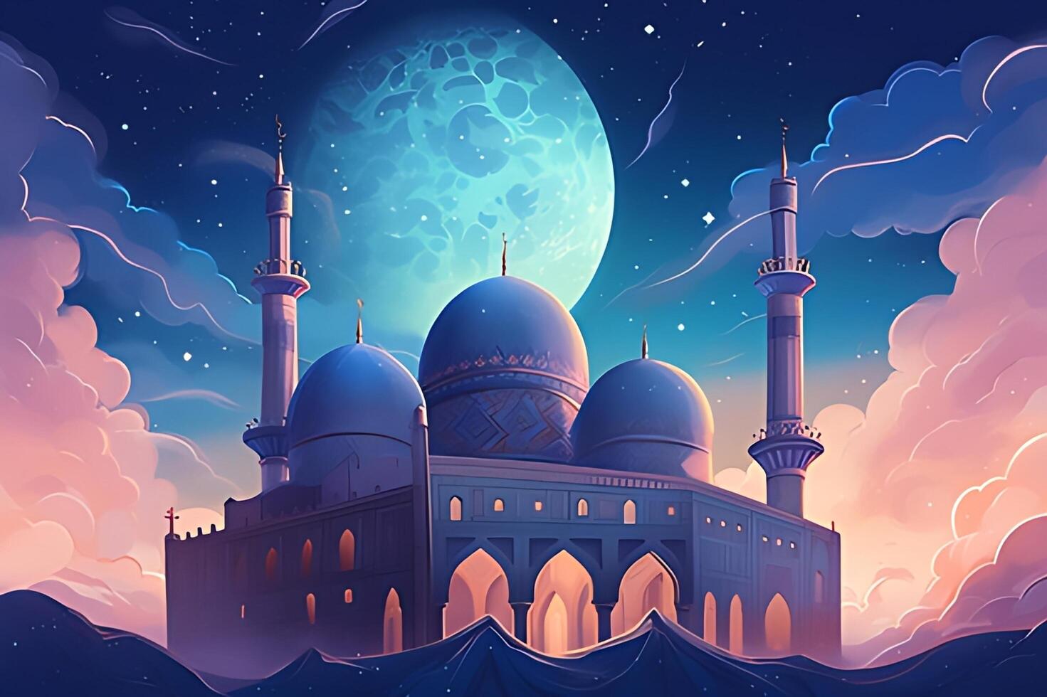 Beutiful mosque with a sky background. photo