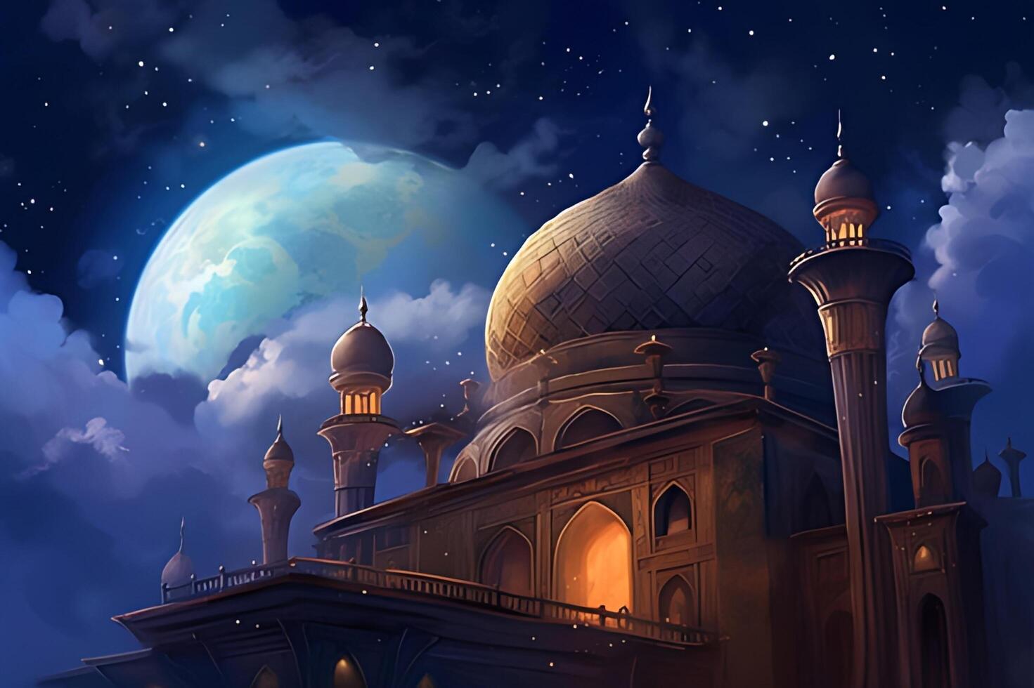 Beutiful mosque with a sky background. photo