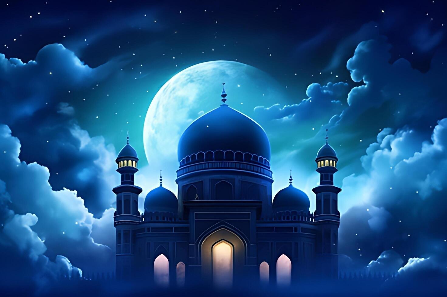 Beutiful mosque with a sky background. photo