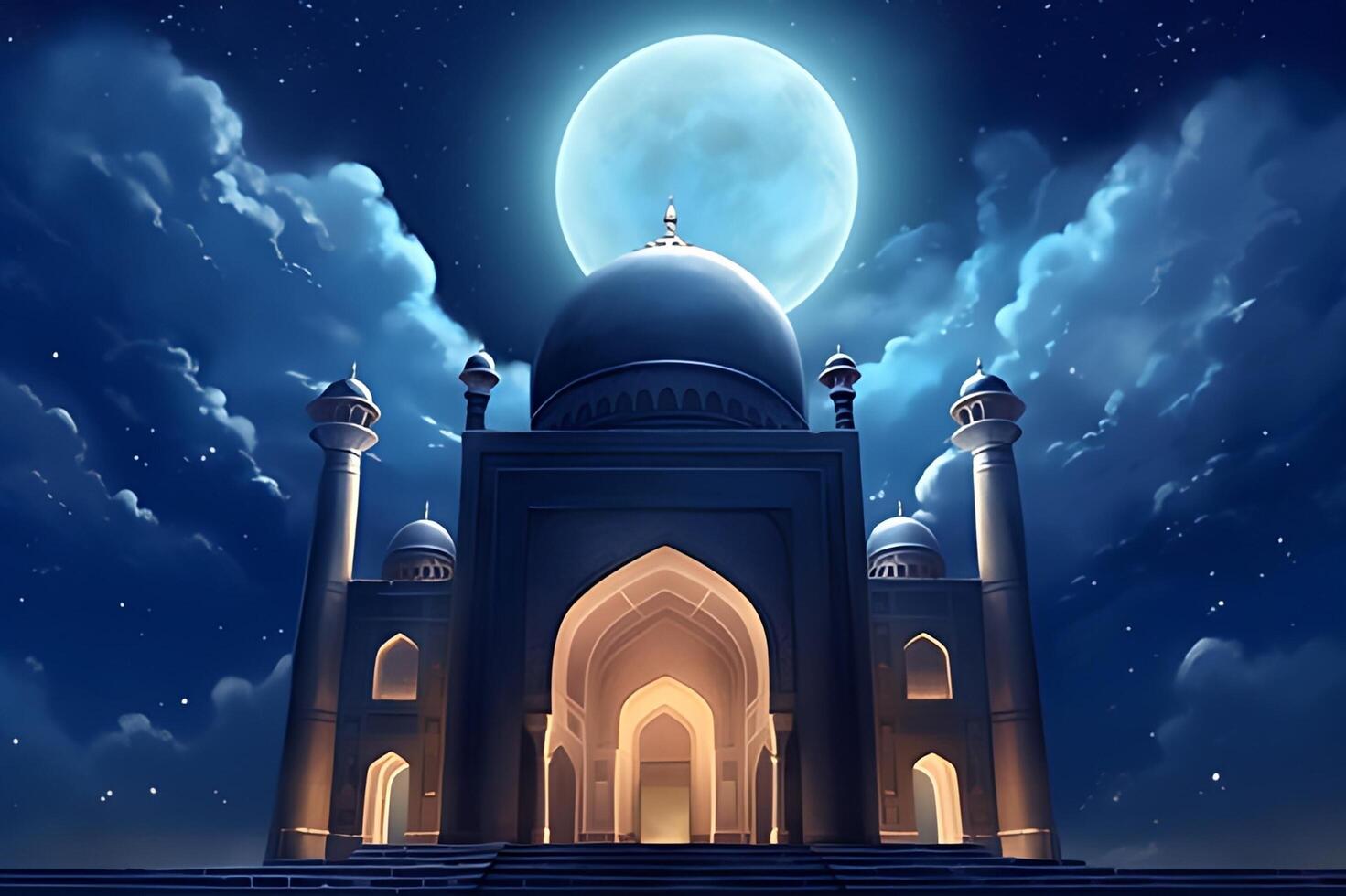 Beutiful mosque with a sky background. photo