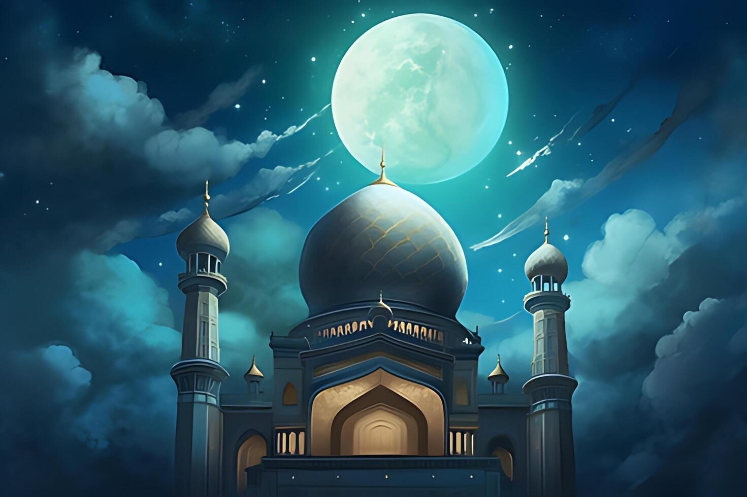 Beutiful mosque with a sky background. photo
