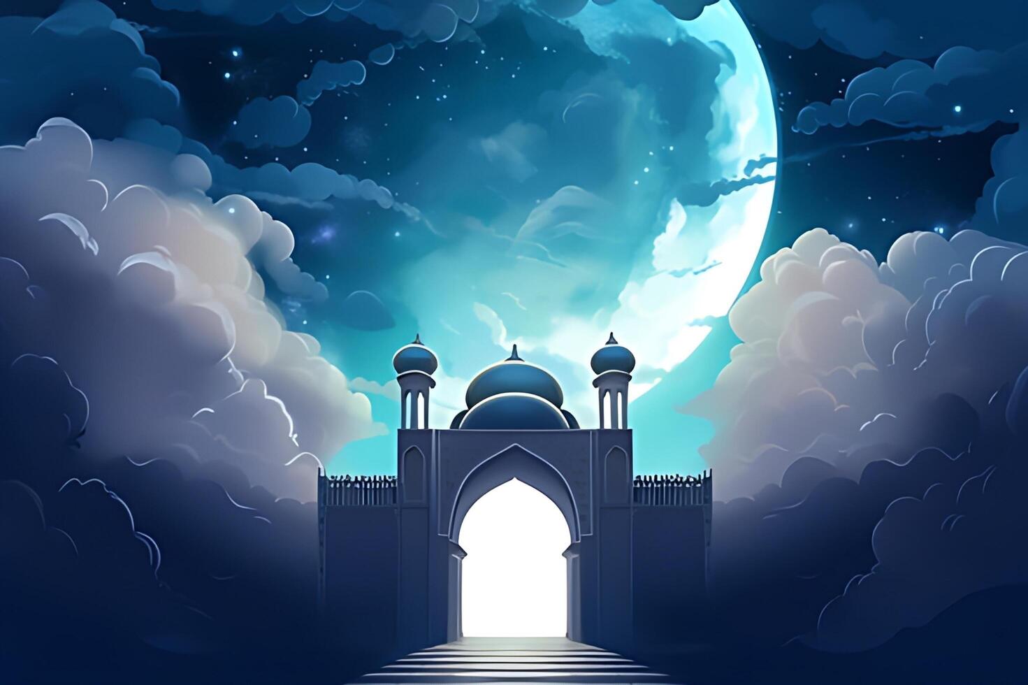 Beutiful mosque with a sky background. photo