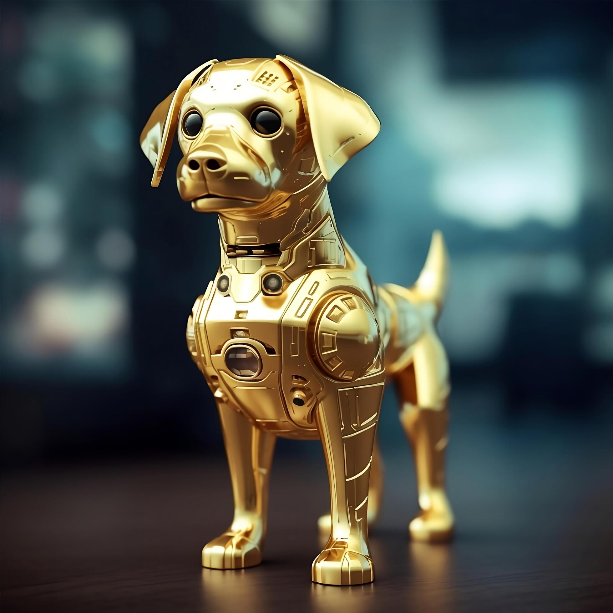 shiny-adorable-little-dog-golden-metal-robot-generative-ai-generated-technology-free-photo.jpg