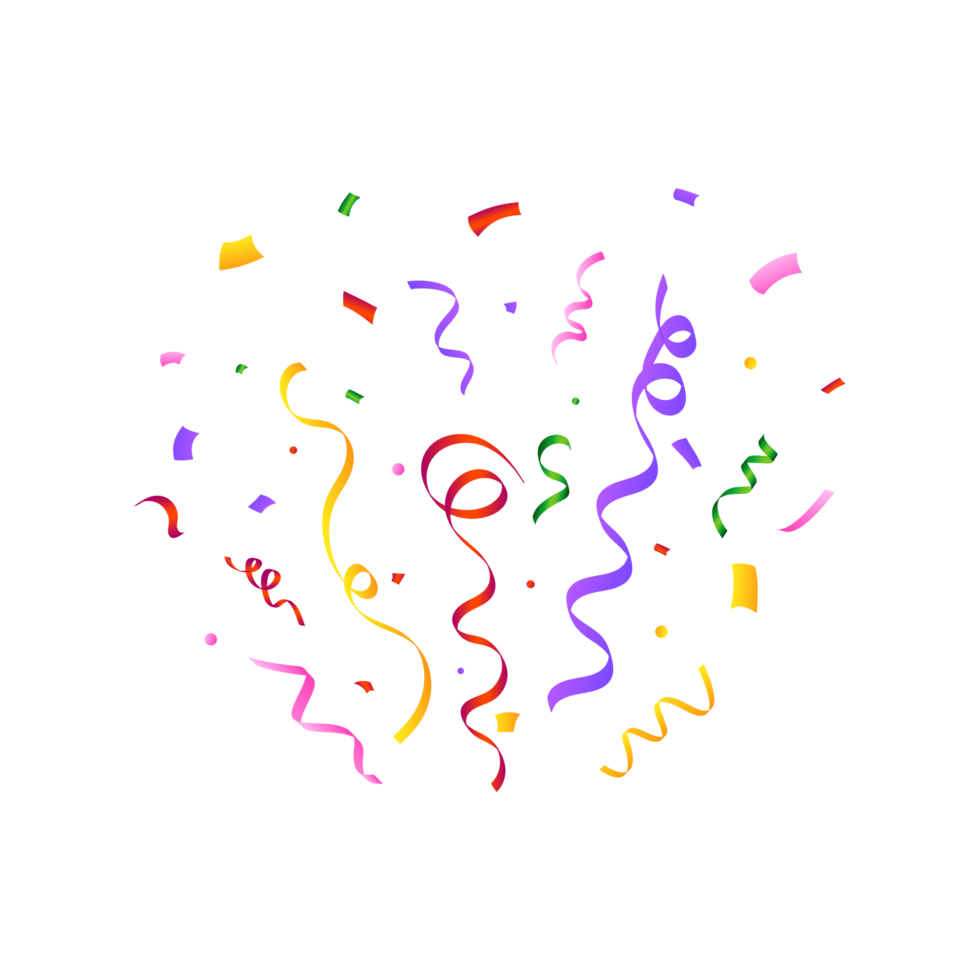 Confetti blast PNG for the birthday background. Colorful party ribbon and confetti falling. Multicolor confetti explosion isolated on transparent background. Carnival element PNG. Birthday celebration 22993673 PNG