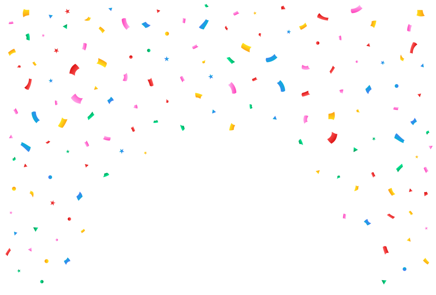 confetti PNG illustratie voor festival achtergrond. rood, groente, gouden, blauw confetti Aan transparant achtergrond. confetti vallend Aan transparant achtergrond. evenement en partij viering element png.