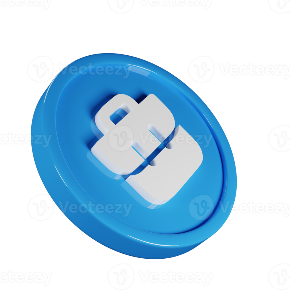 Briefcase Business Icon 3D Render Illustration png