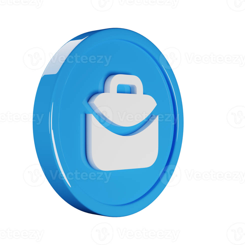 Briefcase Business Icon 3D Render Illustration png