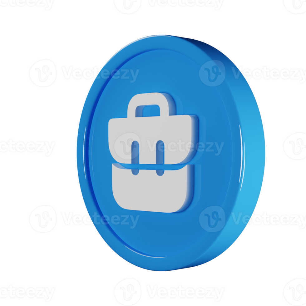 Briefcase Business Icon 3D Render Illustration png