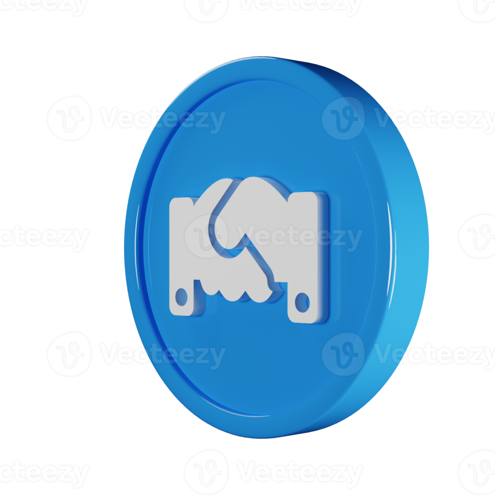 Handshake Business Icon 3D Render Illustration png