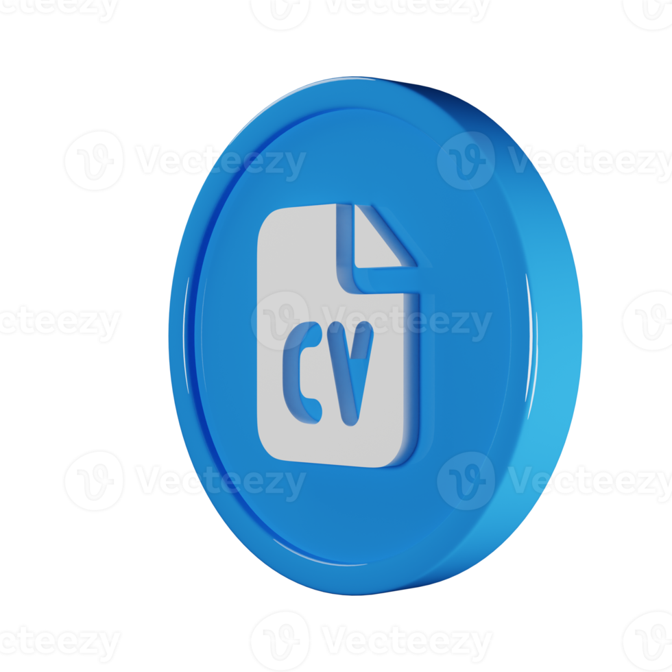 archivo CV negocio icono 3d hacer ilustración png