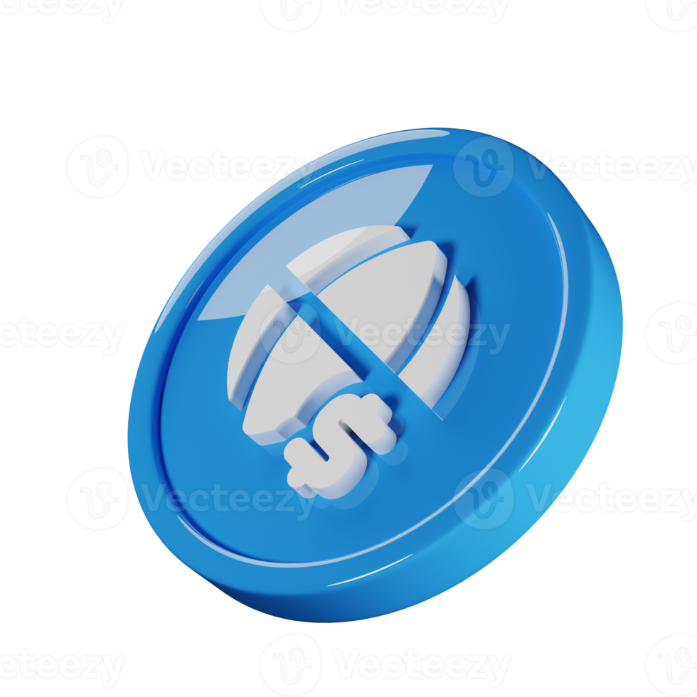 Globe Dollar Business Icon 3D Render Illustration png