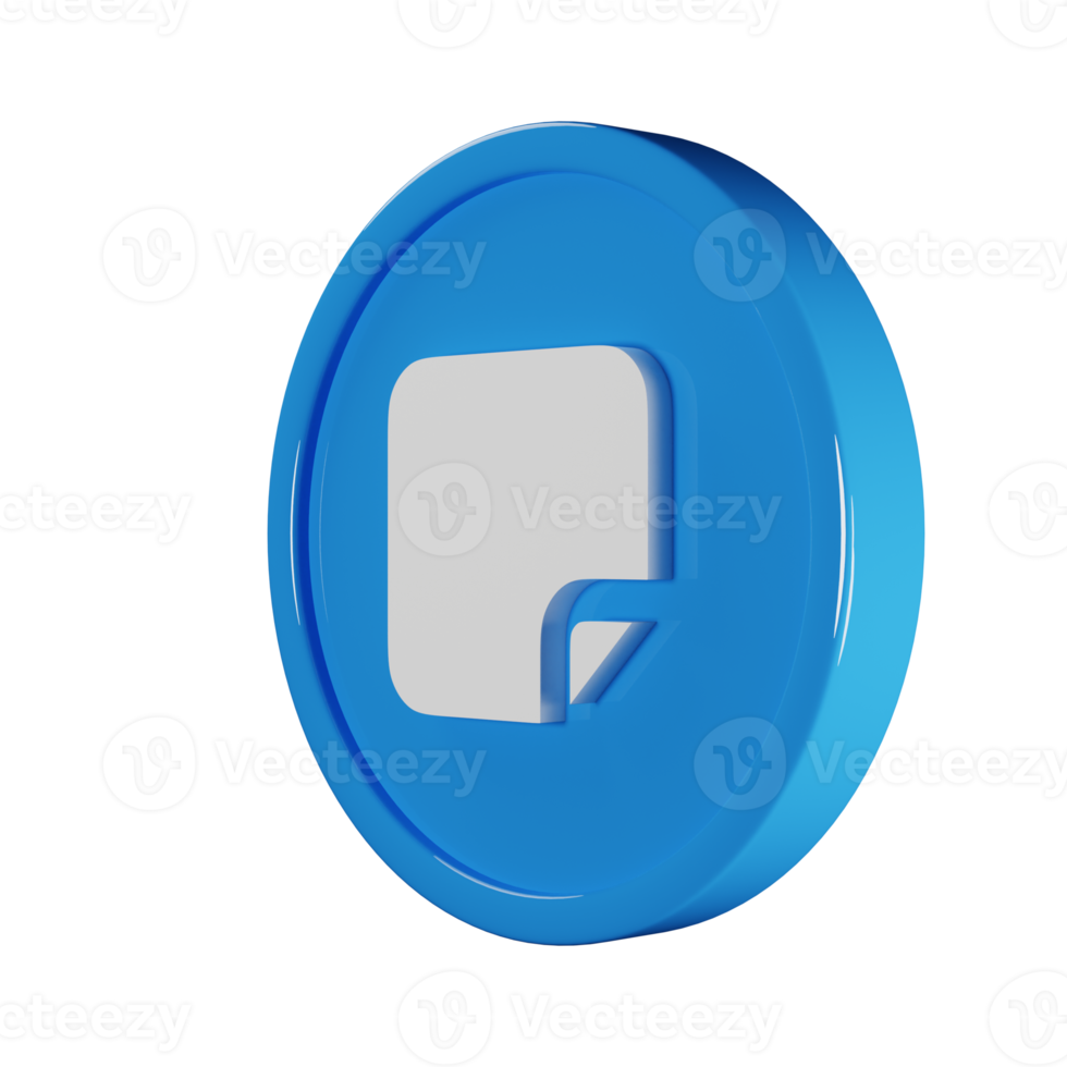 Note Sticky Business Icon 3D Render Illustration png