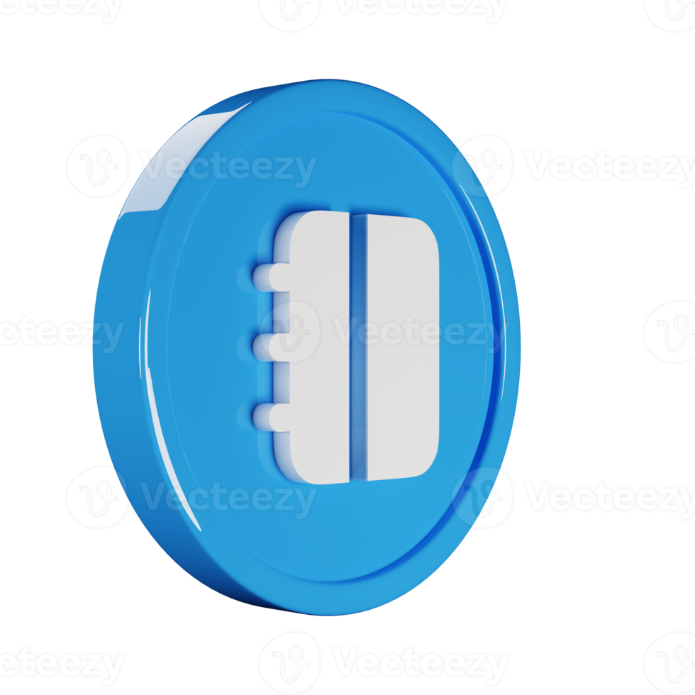 Notebook Business Icon 3D Render Illustration png
