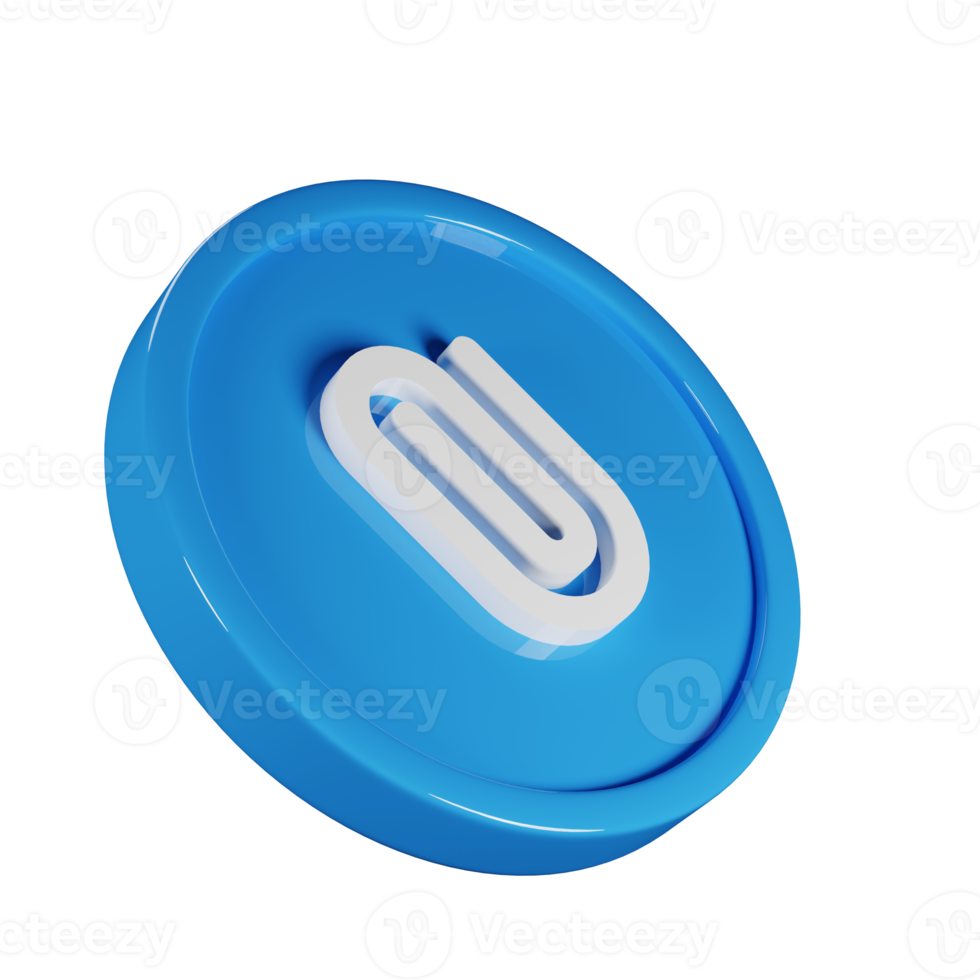 Paperclip Business Icon 3D Render Illustration png