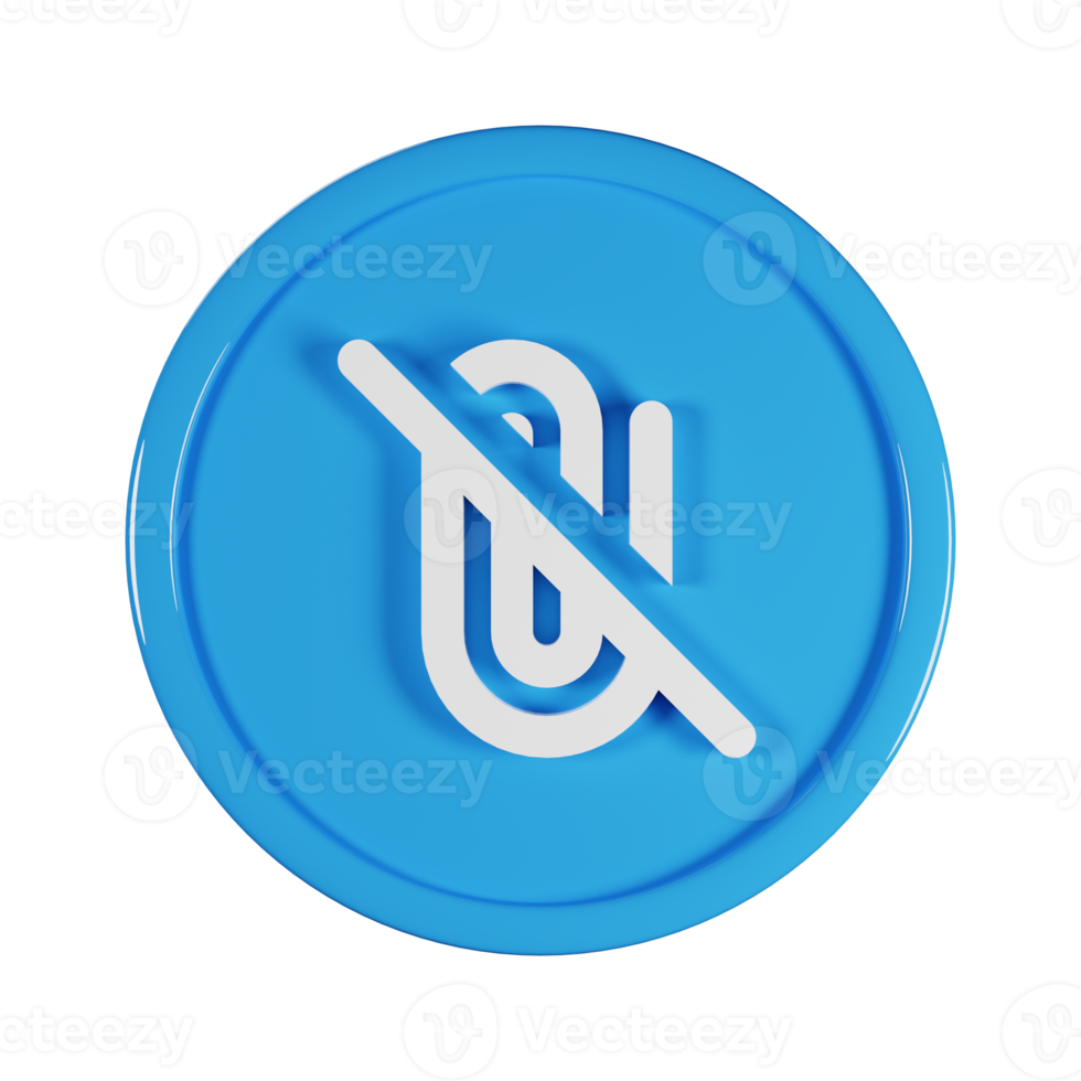 Paperclip Slash Business Icon 3D Render Illustration png