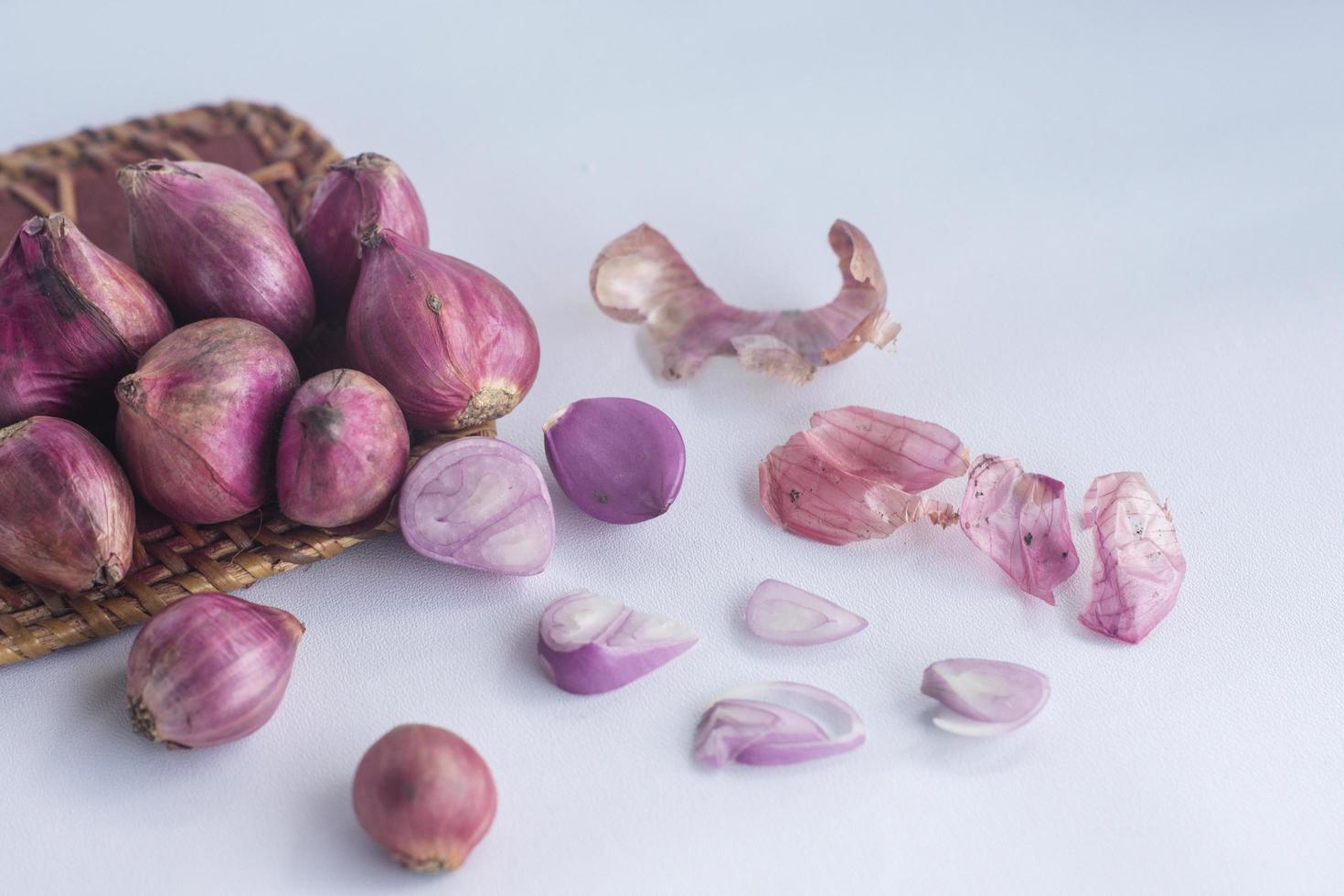 an onion on the white background photo