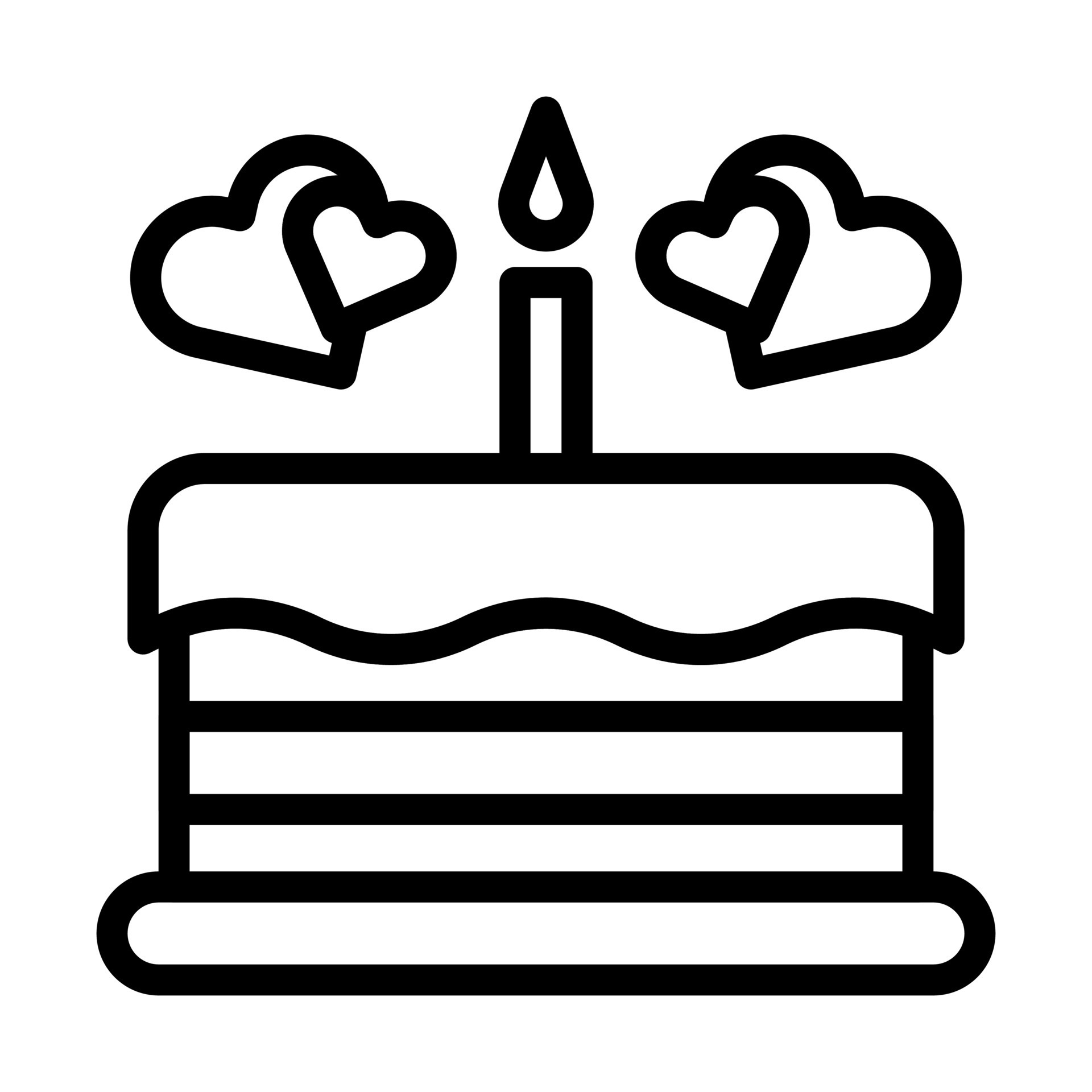 cake icon outline black colour mother day symbol illustration. 22994071