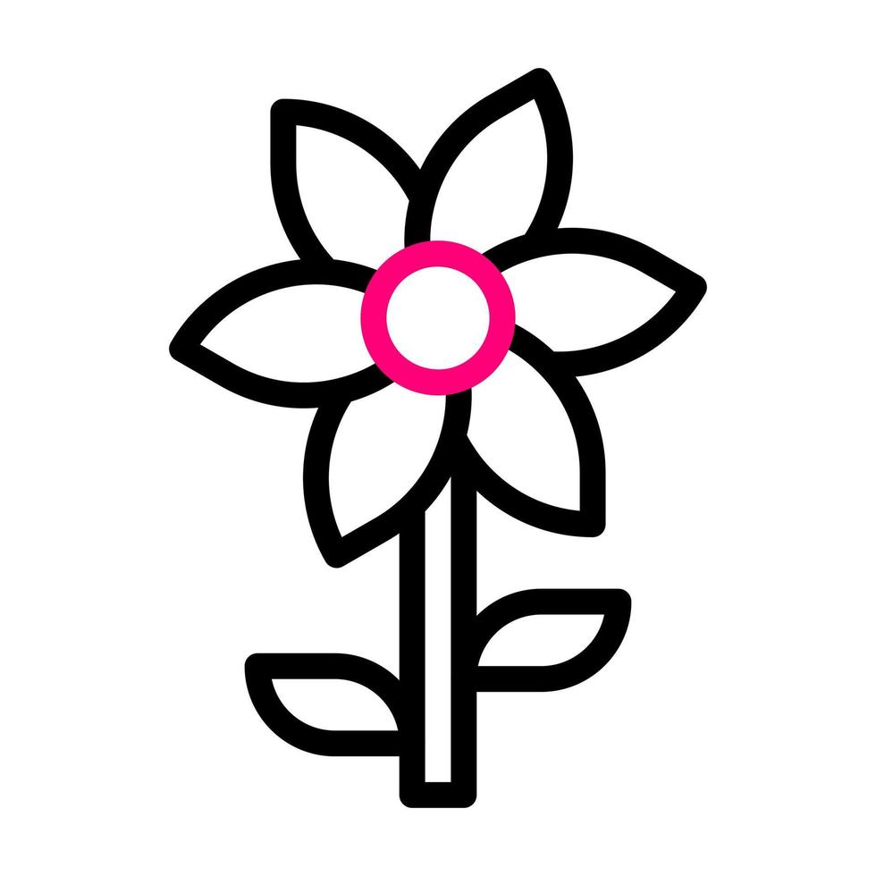 flor icono duocolor negro rosado color madre día símbolo ilustración. vector