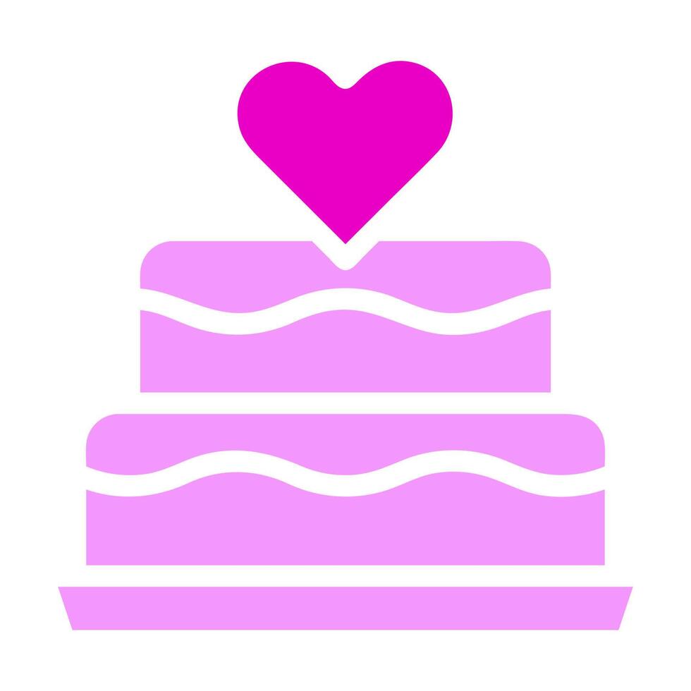 cake icon solid pink colour mother day symbol illustration. vector